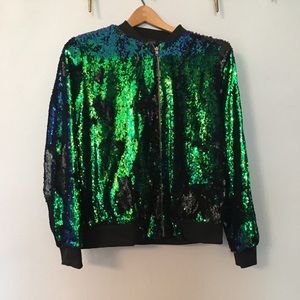 Mermaid Sequin Bomber Jacket